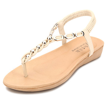 Les femmes d'été plage chics sandales strappy peep toe pantoufles sandales boheme