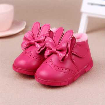 Hiver au chaud LED chaussures bottes de neige espadrilles flash filles princesse enfants bowknot& 