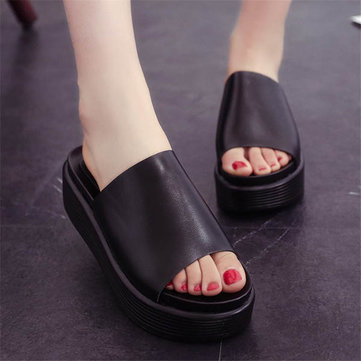 été plateforme plage casual sandales glisser sur la plate-forme pantoufles&nbsp;