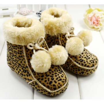 Filles de bébé au chaud cutton doublée suède fluage bottes chaussures à semelle souple