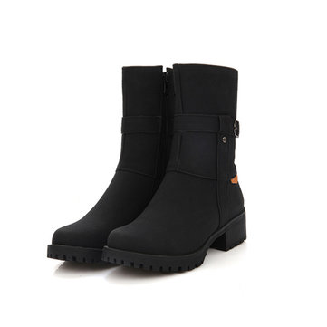 Bottes courtes taille us 5-12 bout rond fermeture éclair à la cheville pour les femmes