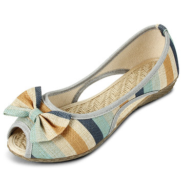 Couleur arc-en-peep toe respirante sandales plates creusent des sandales de plage