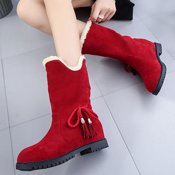 Doublure&nbsp;en&nbsp;fourrure&nbsp;pour&nbsp;femmes&nbsp;d'hiver Gardez les bottes au n?ud papillon chaud