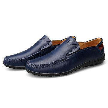 Taille& des& états-Unis& 6.5-11.5& Men& Leather& Slip& On& Casual Flat Oxfords