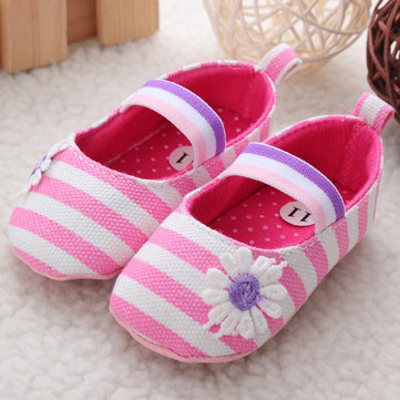 Bébé bébé chaussures à semelle souple toile bande florale princesse fille de bébé& 