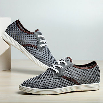 Les hommes d'été maille sport en plein air en cours d'exécution appartements occasionnels lacer des chaussures respirantes