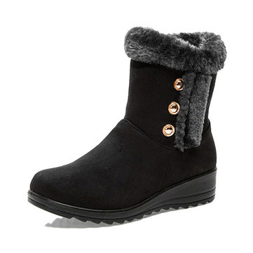 Nouvelles femmes cheville de daim de chaussures d'hiver chaude chaussures cotonnières de fermeture éclair de bottes courtes