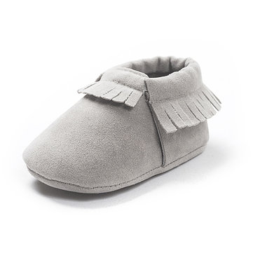Toddlers tassel couleur pure douce semelle prewalker chaussures respirant bébé chaussures