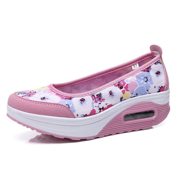 Fleur impression rocker sole chaussures slip respirant sur les chaussures de santé