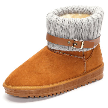 Tricot boucle mix glissement sur les bottes à la cheville de coton occasionnels pour les femmes