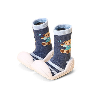 Bébé unisexe bande dessinée souple caoutchouc sole chaussettes chaussures chaussures prewalker