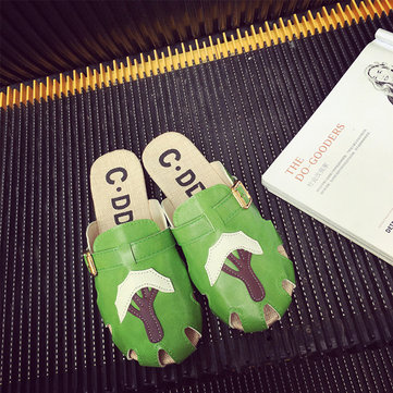 Women& Round& Toe& Hollow& Out& Breathable Soft Sole Home Flat Beach Slipper