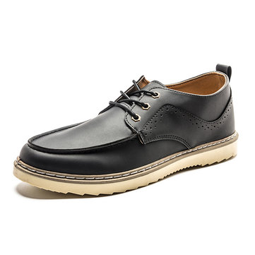 Hommes chaussures en cuir bas top richelieus de mode en plein air décontracté