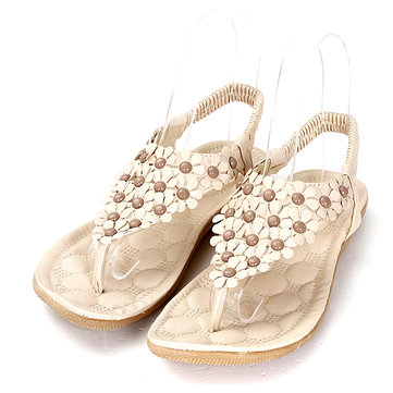 Femmes nouvelles fleurs belle plage été confortable en plein air chaussures sandales plates