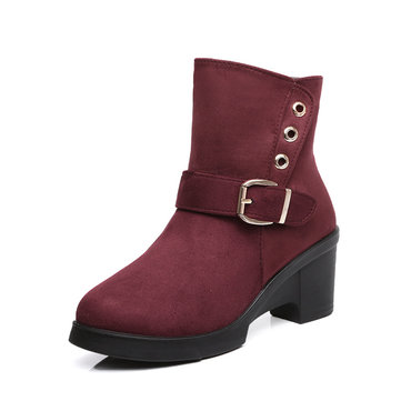 Semelle souple doublure en laine coté fermeture à glissière bout rond bottes courtes cheville