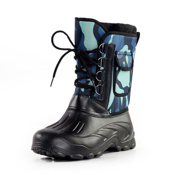 Taille nous 8-11 hommes bottes de chasse chaussures camo faux imperméable caoutchouc doublure en fourrure orteil
