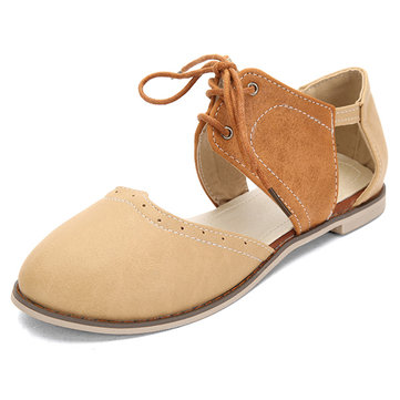 Gros match de couleur dames de taille sandales de plage lacets sandales plates