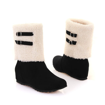 Nous taille 5-12 slip doublure chaude coton doublure sur les bottes de mi-mollet pour les femmes