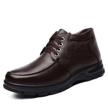 Hommes bottes d'hiver occasionnels lacent des bottes chaudes, plus haut bottes anti-dérapantes