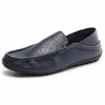 Hommes Slip On en Cuir Hommes Mocassion de Conduite Mocassin Casual Chaussures Confortables Plates