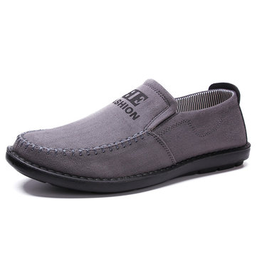 Hommes d'affaires à plat en coton décontracté slip doux extérieur sur chaussures oxford