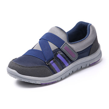 Chaussures de Sport de Santé Respirantes Souples à Crochet et Boucle en Bout Rond