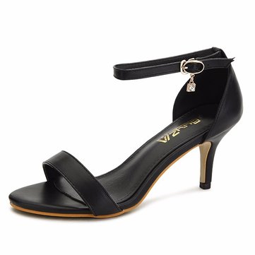 Boucle couleur d'été pur peep toe perlés sandales à talons hauts