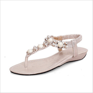 Chaussures femmes sandales tongs sangle moulantes plat strass sandales 