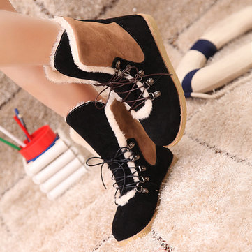 Nous la taille 5-12 femmes d'hiver des bottes plates garder lacent des bottes de neige occasionnelles chaudes