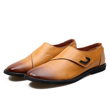 Hommes& Genuine& Cuir& Casual& Business& Hook Loop Conduite Oxfords 