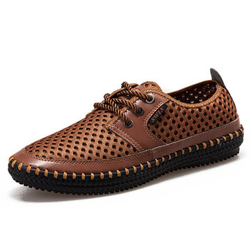 Hommes richelieus maille respirante sneakers sueur absorption chaussures de plein air douce occasionnels