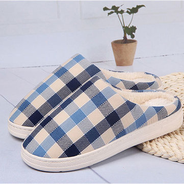 Nouvelle maison d'hiver intérieur garder chauds amant de coton en peluche confortables chaussures pantoufle grillagées