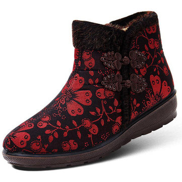 Grosse fourrure de fourrure de faux fourrure chaude boucle ronde bottes de nez à la cheville