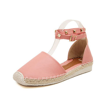 Grandes femmes de taille plage d'été staprry sandales boucle respirante romains sandales plates