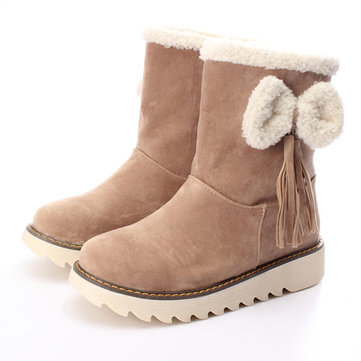 Coton d'hiver dames bowknot chaude bottes de neige&nbsp;