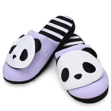 Automne hiver au chaud panda mignon domicile chaussures de pantoufles de fond mou