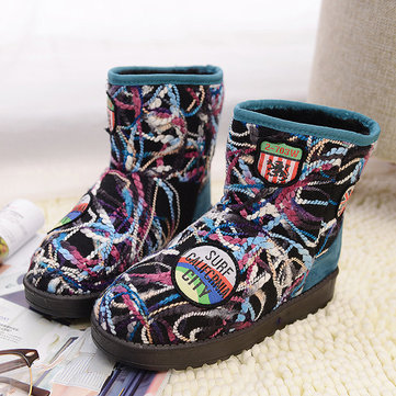 Laine colorée à tricoter doux faux fourrure doublure cheville bottes de neige