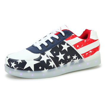 Usb unisex LED dentelle légère des chaussures de sport de baskets lumineuses chaussures de sport