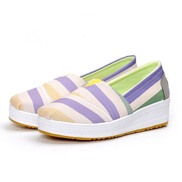 Women& Canvas& Slip& On& Casual& Chaussures& extérieures& souples