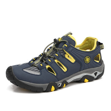 Hommes chaussures de sport de course maille bout rond baskets en plein air creux out