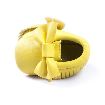 Bébé bowknot tassel pur couleur transpirable soft unique chaussures de marche