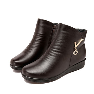 Bottes&nbsp;Femmes&nbsp;Cuir&nbsp;d'hiver&nbsp;Cuir&nbsp;Chaussures Chaussures
