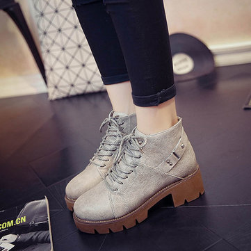 Nouvelles femmes courtes bootsboots mode à lacets courtes bottes confortables cheville pu