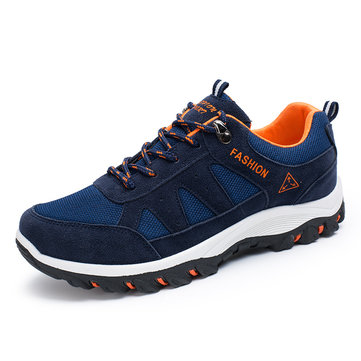 Hommes occasionnels chaussures de sport en plein air en cours d'exécution maille dentelle plat respirant des chaussures de sport