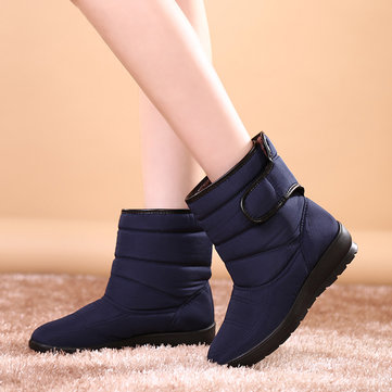 Grandes femmes de taille d'hiver gardent la neige chaude bottes imperméables baton magique bottes de coton de neige