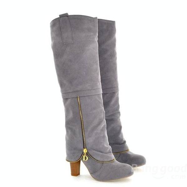 dames tirette haute genou talon des bottes hautes antidérapant