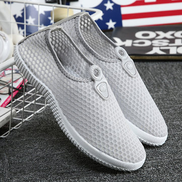 Femmes mesh respirant slip de couleur pure sur plat en plein air chaussures de sport occasionnels