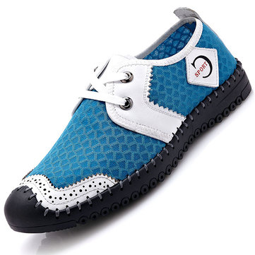 Mesh Breathable Lace Up Casual Flat Oxfords pour hommes
