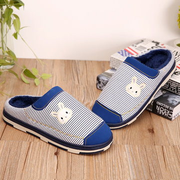 Chaussures couple coton garder au chaud la maison slip confortable à l'intérieur des pantoufles