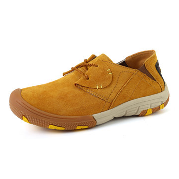 Mens cuir lacent chaussures de plein air chaussures de sport chaussures de sport respirant